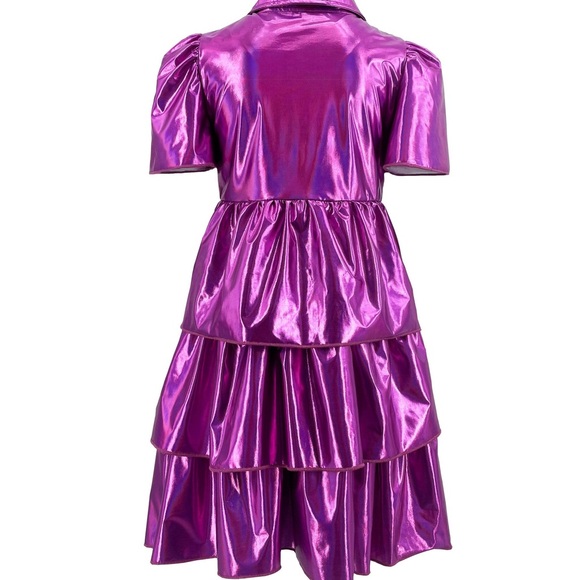 Lola and the boys IRIDESCENT PINK BOW DRESS Size 6 - Picture 2 of 9